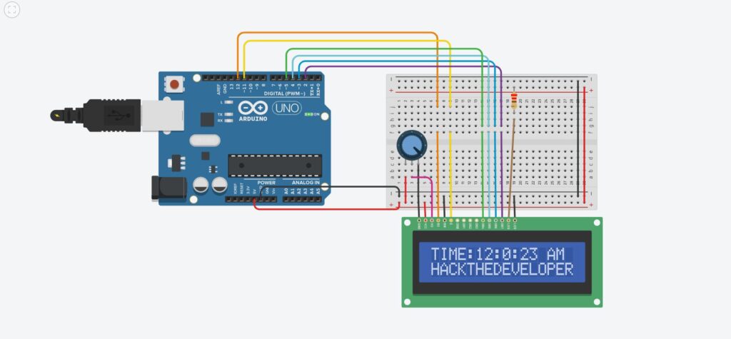 Digital Clock Circuit Diagram Arduino UNO