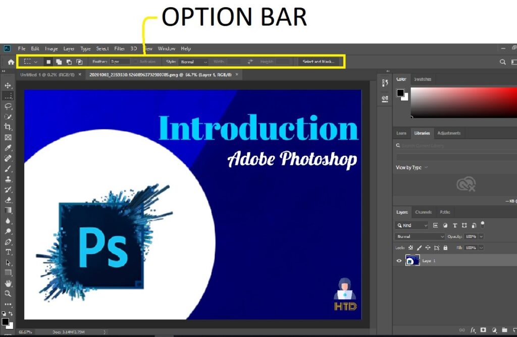 Adobe Photoshop OPTION BAR