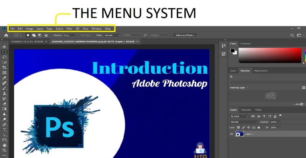 Adobe Photoshop THE MENU SYSTEM